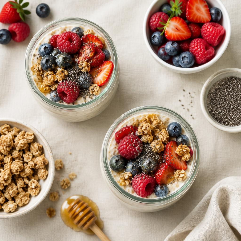 Overnight oats OatRise dengan fruits dan granola